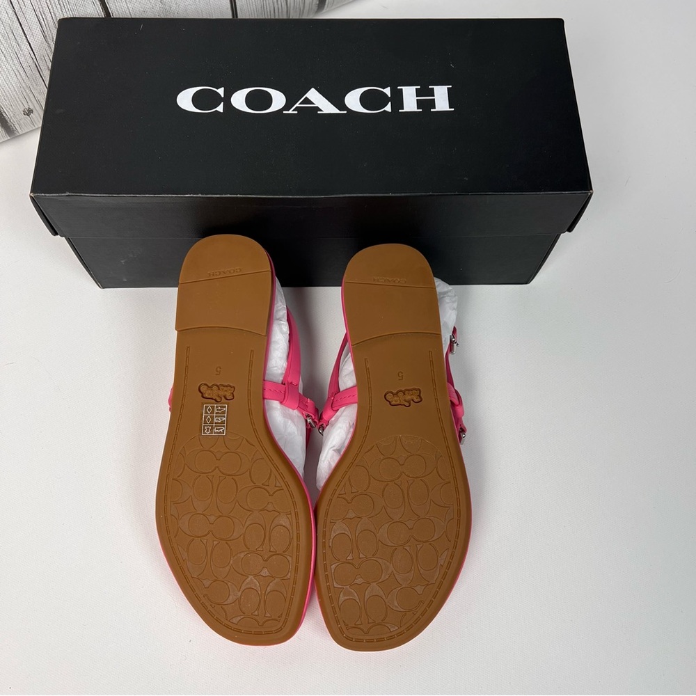 Coach Jeri Leather Sandal in Petunia Size 5B - Picture 3 of 4